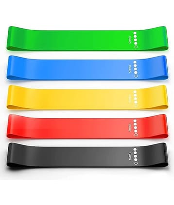 Resistance Bands for Working Out, Exercise Bands Resistance Bands Set with 5 Resistance Levels, Multi-Colored Workout Bands for Indoor and Outdoor Fitness, Leg Strength Training, Rehab, Yoga, Pack of 1