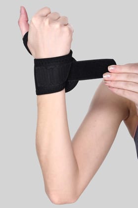 Aktive Support 531 Wrist Wrap With Thumb Hole (Free Size, Black)