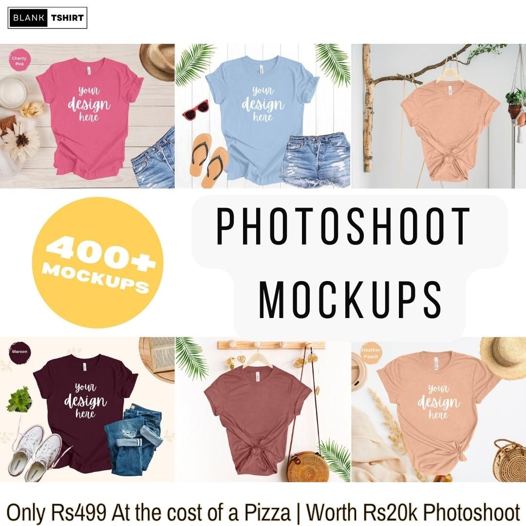 Digital T-shirt Mockup, Styled Mockup of Men & Women T-shirt