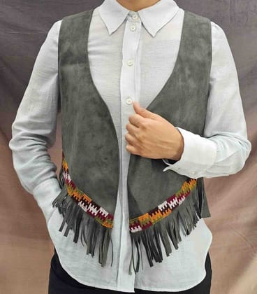 Himachali Shrugs (Grey) – Handmade Pahadi Jacket for Women