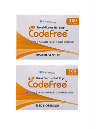 Sd Biosensor Codefree Blood Glucose 200 Test Strips (Pack of 2X100)