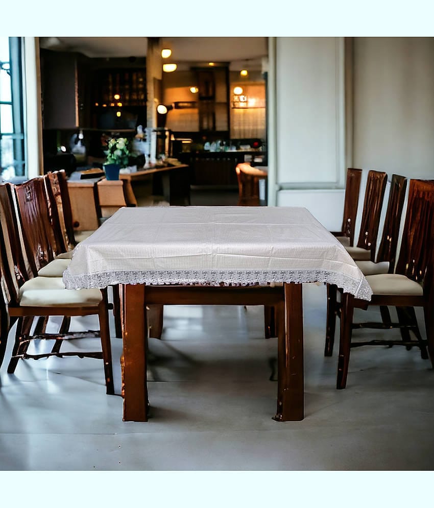 mopak decor Printed Polyester 8 Seater Square Table Cover ( 152 x 102 ) cm Pack of 1 Silver