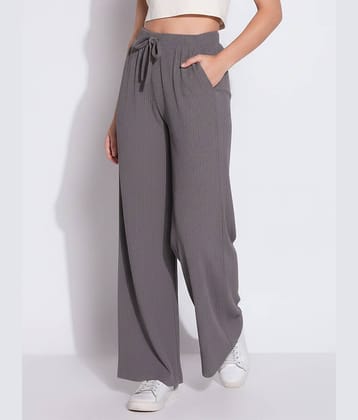 DTR FASHION Women Cotton Blend Wide Leg Trousers ( Green )