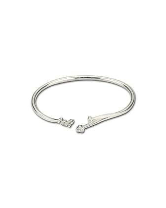 AABHA Silver Kada Bracelet for Women (Silver, 2.2)