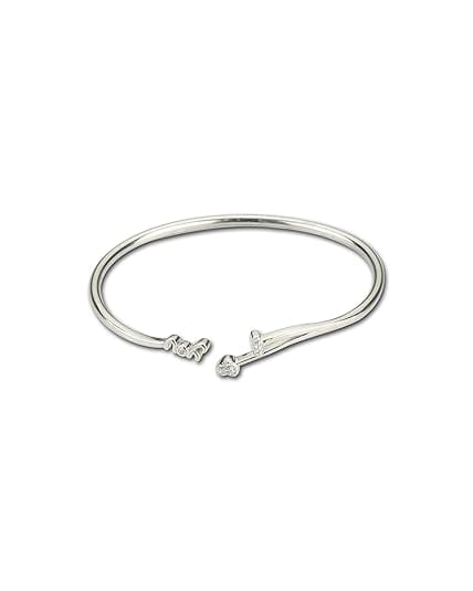 AABHA Silver Kada Bracelet for Women (Silver, 2.2)