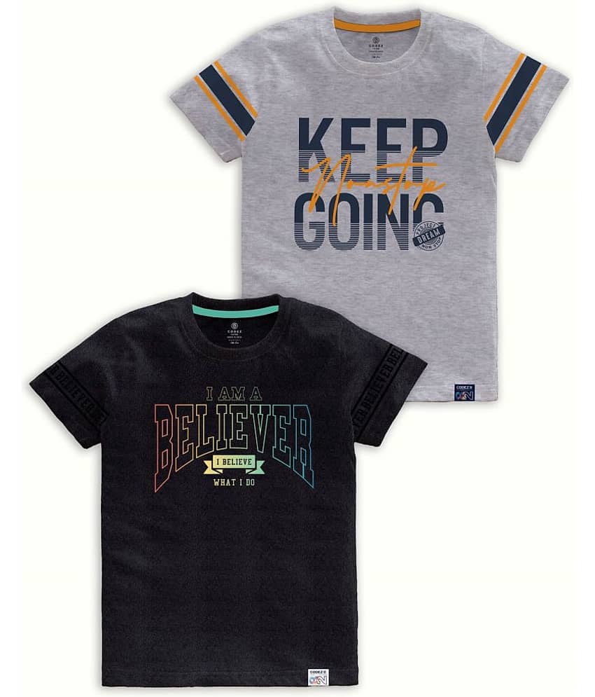 CODEZ Pack of 1 Boys Cotton Blend T-Shirt ( Multi Color )