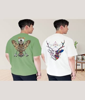Kintu Parantu Polyester Regular Fit Printed Half Sleeves Men's Round T-Shirt - Multicolor12 ( Pack of 2 )