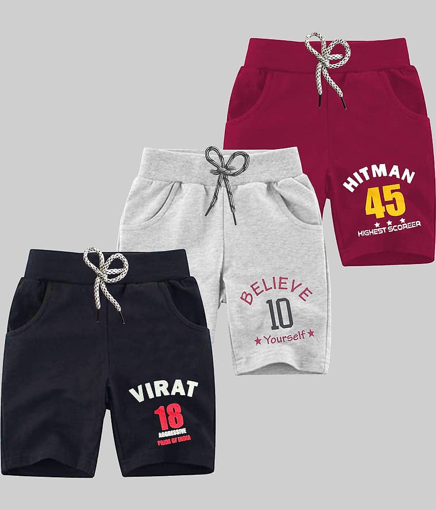 MIST N FOGG Pack of 3 Cotton Blend Shorts For Boys ( Multicolor )