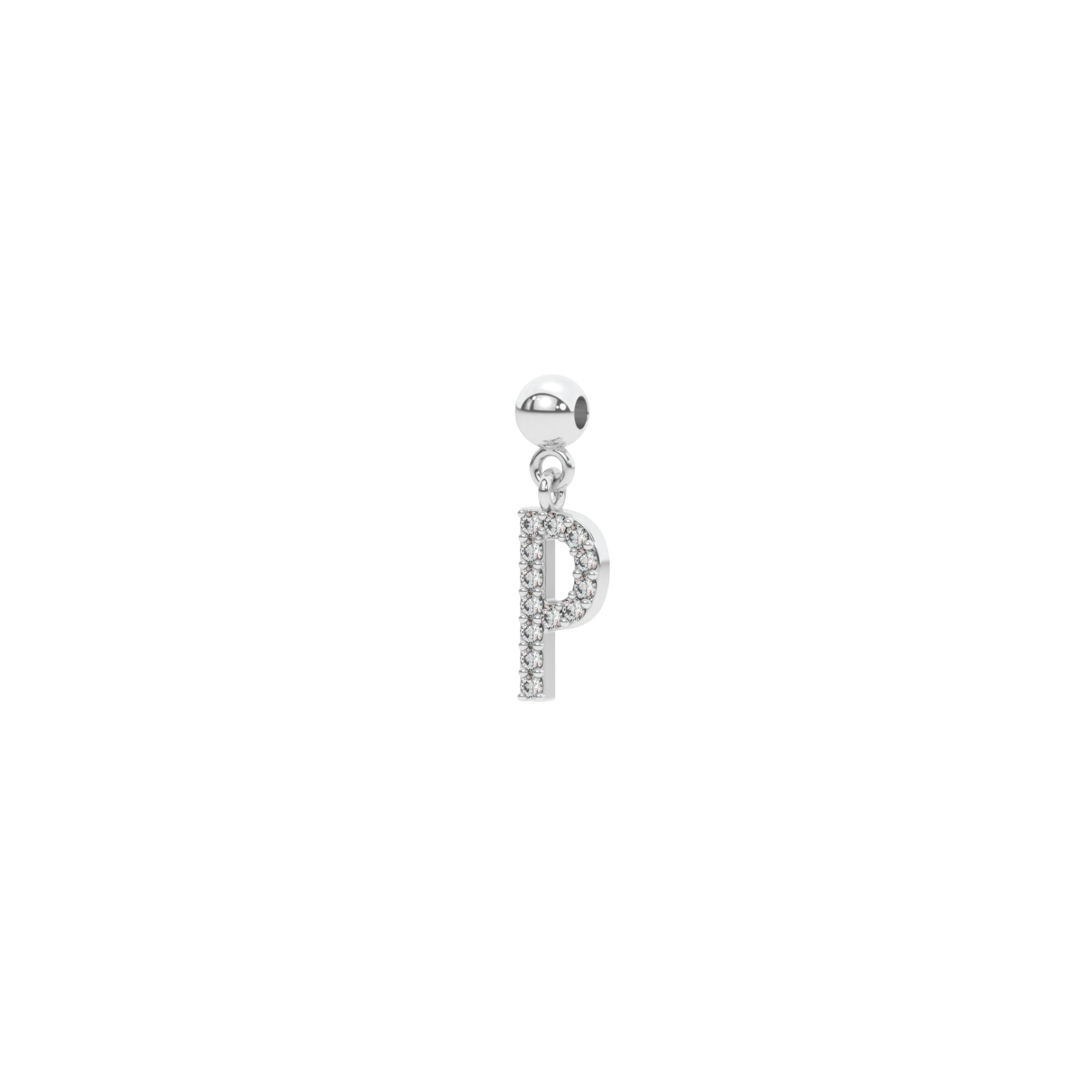 Letter "P" bead charm-Bead Charm only ( without chain )