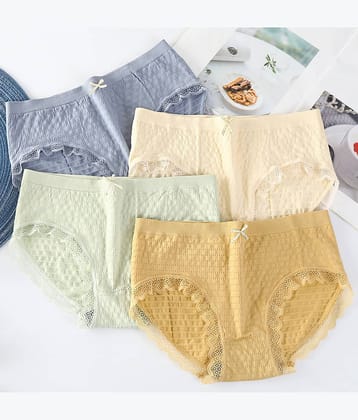 Flenzy Pack of 4 Nylon Hipster For Women ( Multicolor1 )