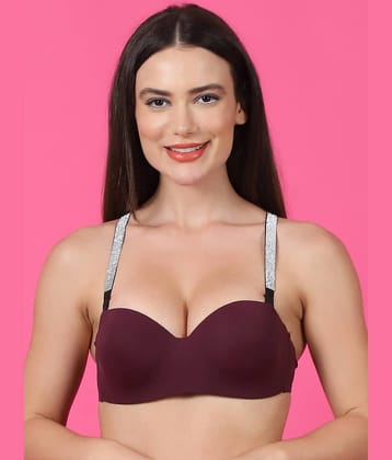 PrettyCat Polyester Lightly Padded Women's Balconette Bra ( Green ) PC-BR-7042-GRN