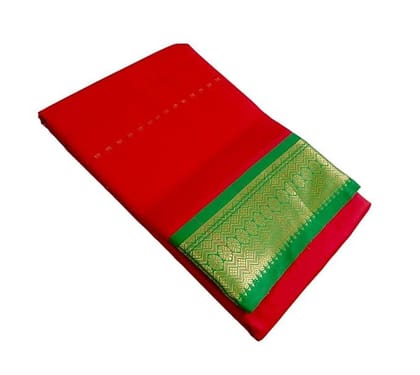 Art Silk One Side Korvai Border Cut Butta
