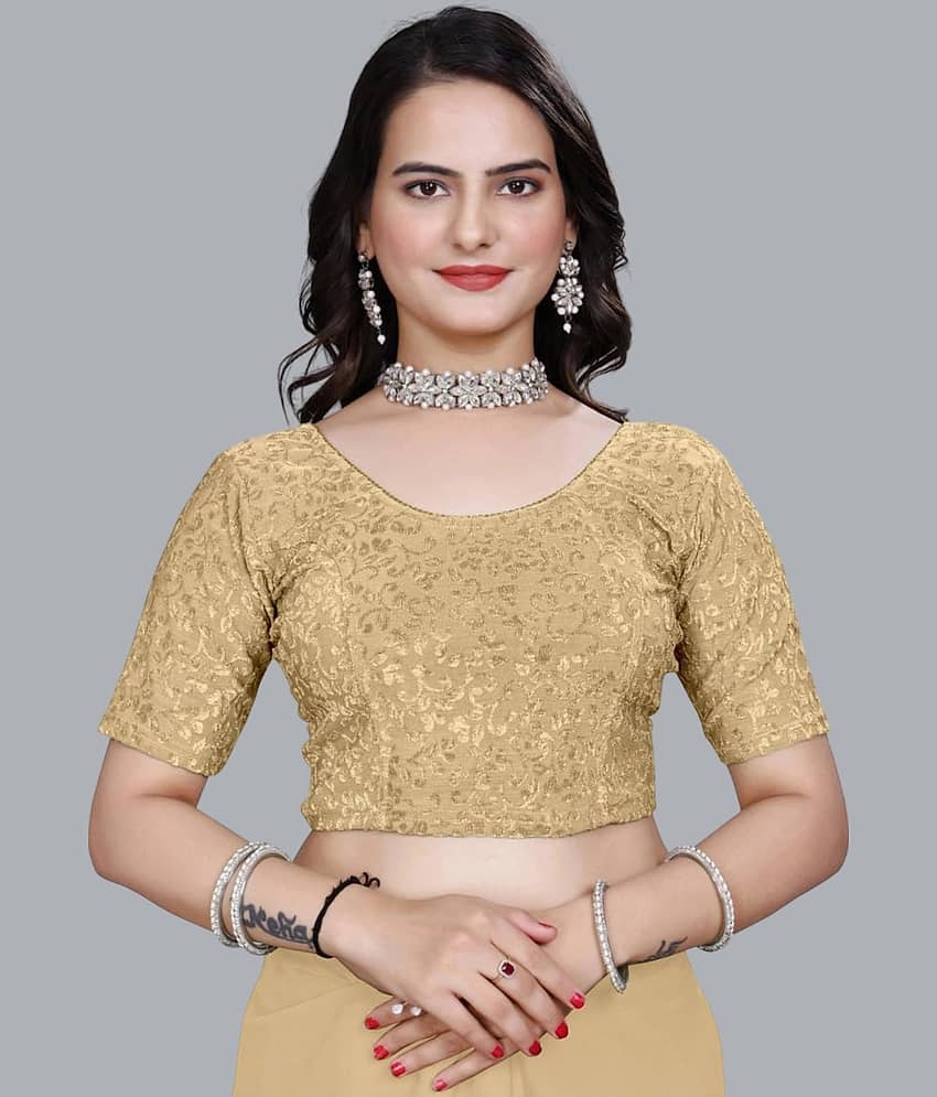 Bulbul Gold Readymade without Pad Lycra Women's Blouse ( Pack of 1 )