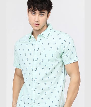 Ketch 100% Cotton Slim Fit Printed Half Sleeves Men's Casual Shirt - Blue ( Pack of 1 )