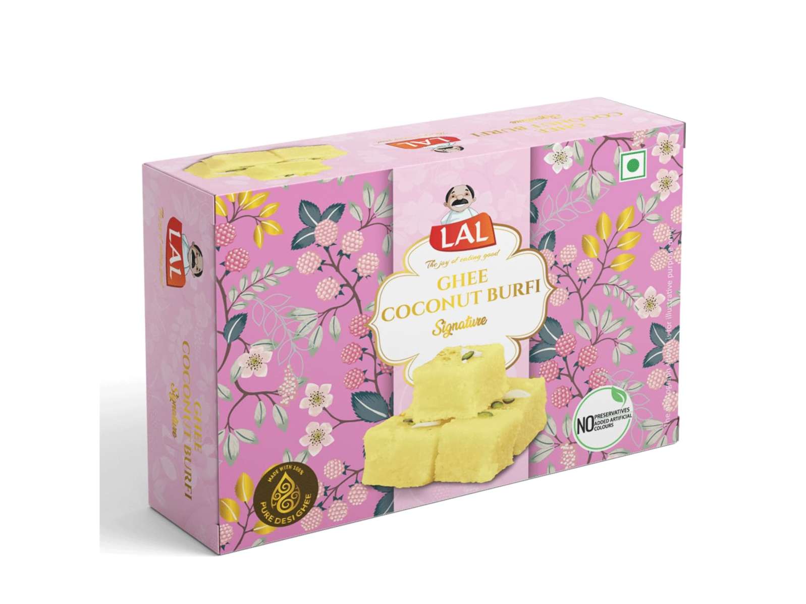 Lal Sweets Ghee Coconut Burfi Made with Pure Desi Ghee - 200g