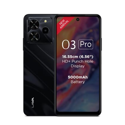 O3 Pro (Glossy Black, 4 GB RAM, 128 GB Storage)| Bigger 6.56" HD+ Display | 50 MP AI Triple Rear Camera | 8 MP Front Camera| 5000 mAh Battery | 10W Charging | Charger in Box O3 Pro (Glossy Black, 4 GB RAM, 128 GB Storage)| Bigger 6.56" HD+ Display | 50 M