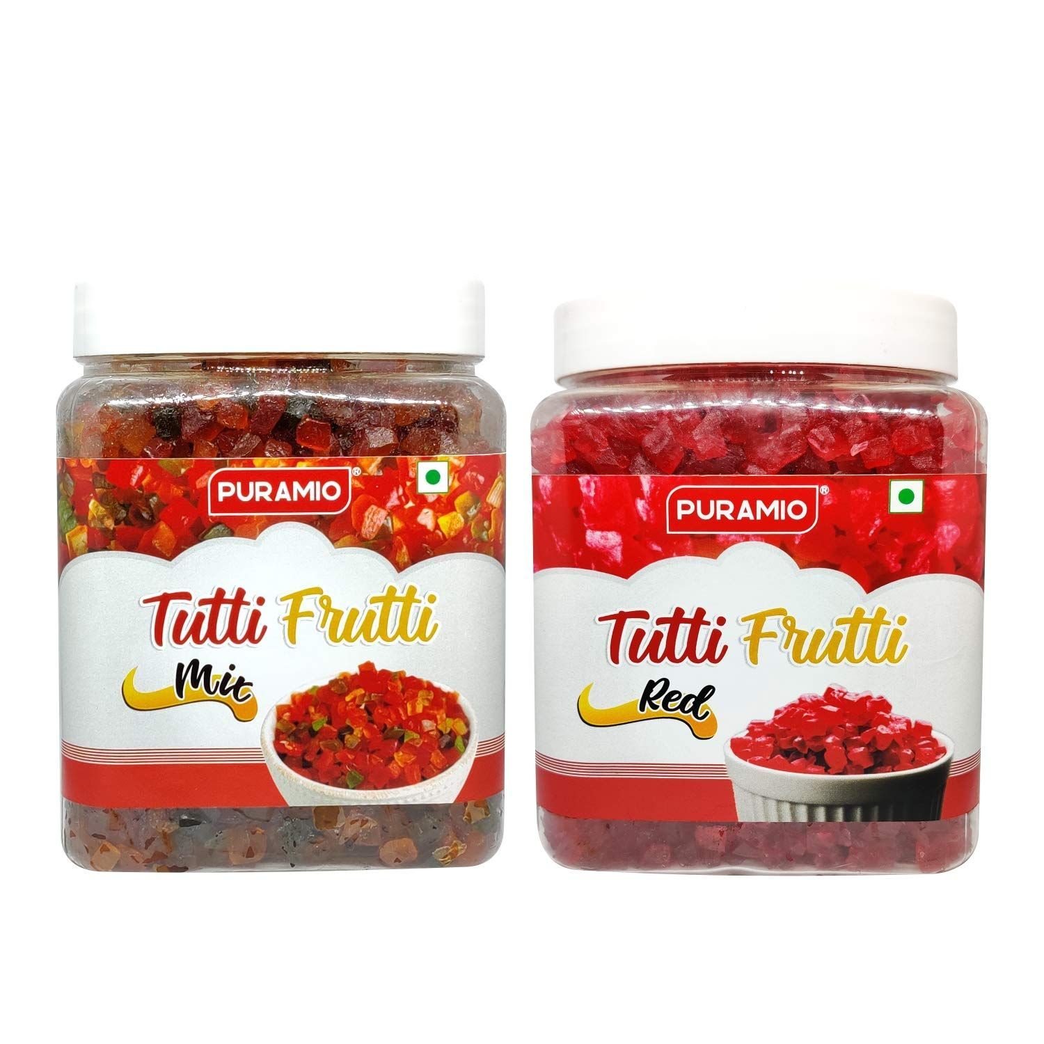 Puramio Combo of Tutti Frutti - Mix & Red, 800 gm Each - Pack of 2