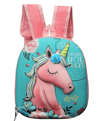 Unicorn Pre-school Embossed Hard Shell Bag(Green)