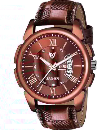 JAXON MWJ-507 Brown Dial Leather Analog Men's Watch