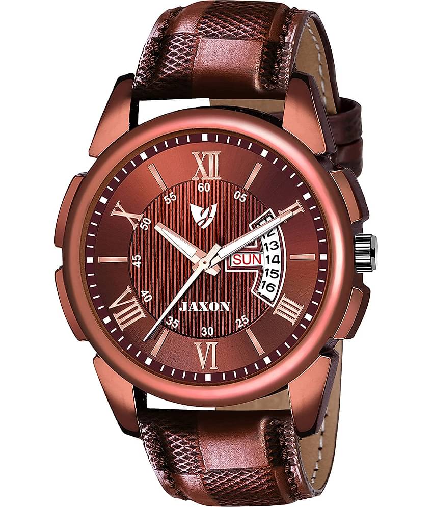 JAXON MWJ-507 Brown Dial Leather Analog Men's Watch