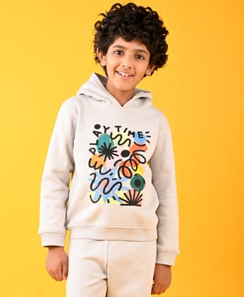 PLAYTIME GREY FLEECE BOYS HOODIE - GREY-0-6 MONTHS / 1N / GREY