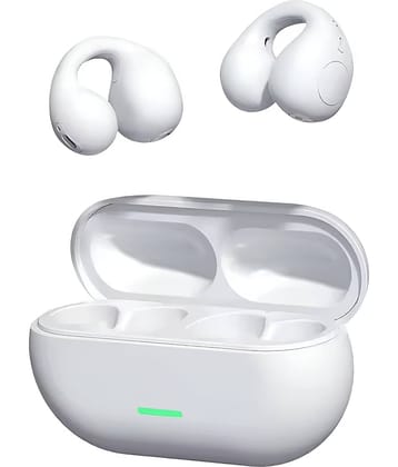 VERONIC T75 Ear Clip OWS Bluetooth True Wireless (TWS) On Ear 30 Hours Playback Low Latency,Fast charging IPX4(Splash & Sweat Proof) White