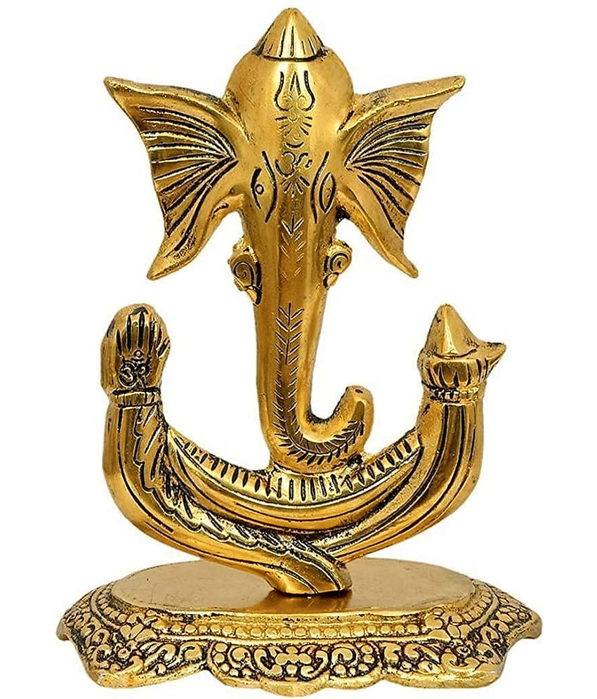 VARKAUS - Brass Lord Ganesha Idol ( 17 cm )