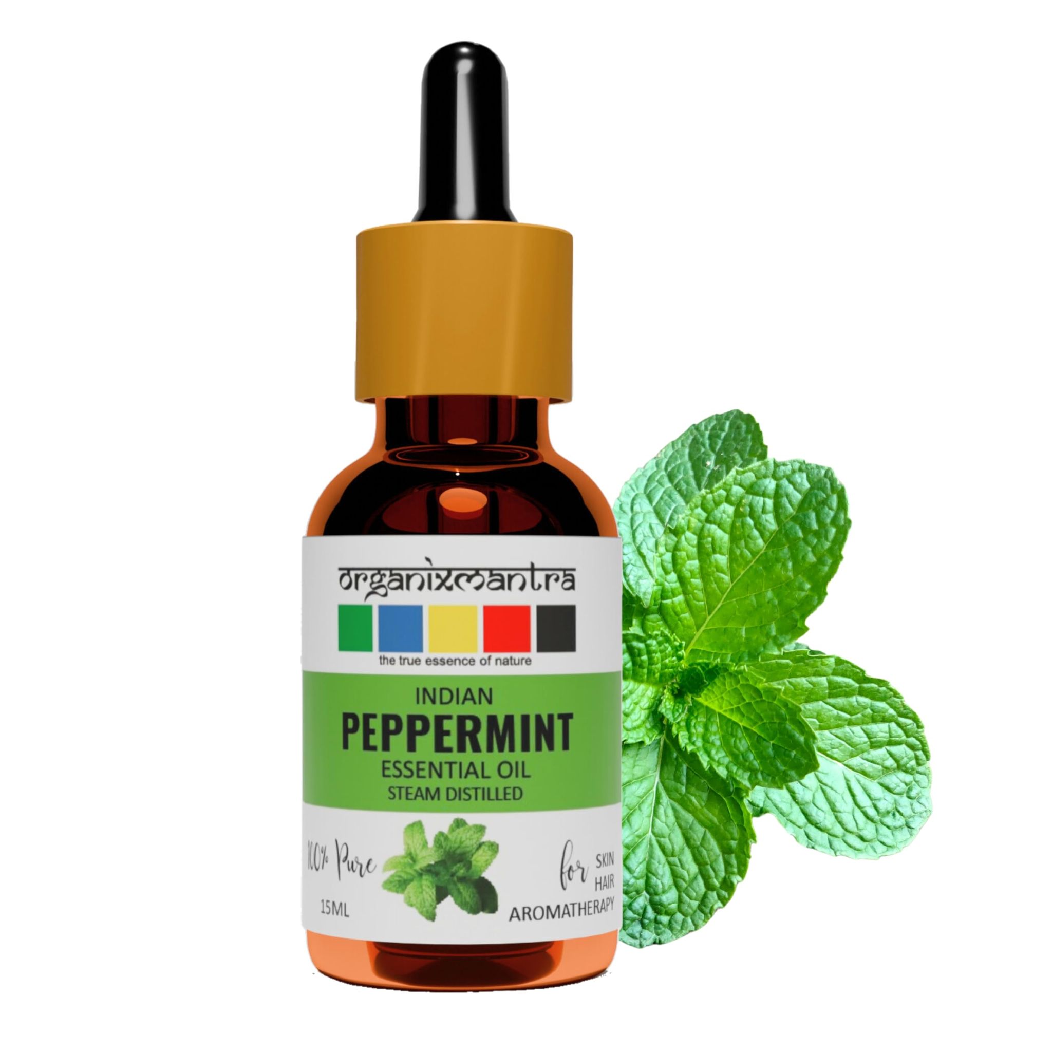 Organix Mantra Peppermint Oil for Skin, Hair, Personal Care & DIY - 100% Natural & Steam Distilled Oil - 15ML Organix Mantra Peppermint Oil for Skin, Hair, Personal Care & DIY - 100% Natural & Steam Distilled Oil - 15ML - Peppermint Oil / 15 ml (Pack of