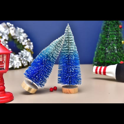 Set of 2 ocean blue christmas tree set