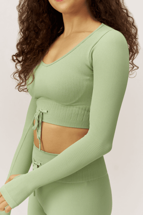 Lino Mint Ribbed Top