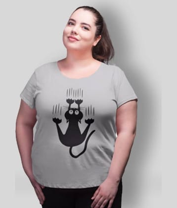 Neo Garments Women Cotton Printed Regular Fit Round Neck T-Shirt ( Dark Grey )