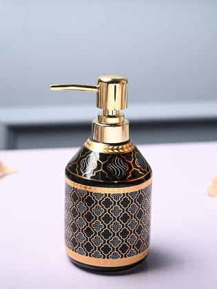 Ceramic Black Soap Dispenser - Geometrical Glossy Finish Ceramic Black Soap Dispenser - Geometrical Glossy Finish