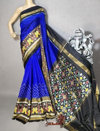 Ikkat Silk Blue Black