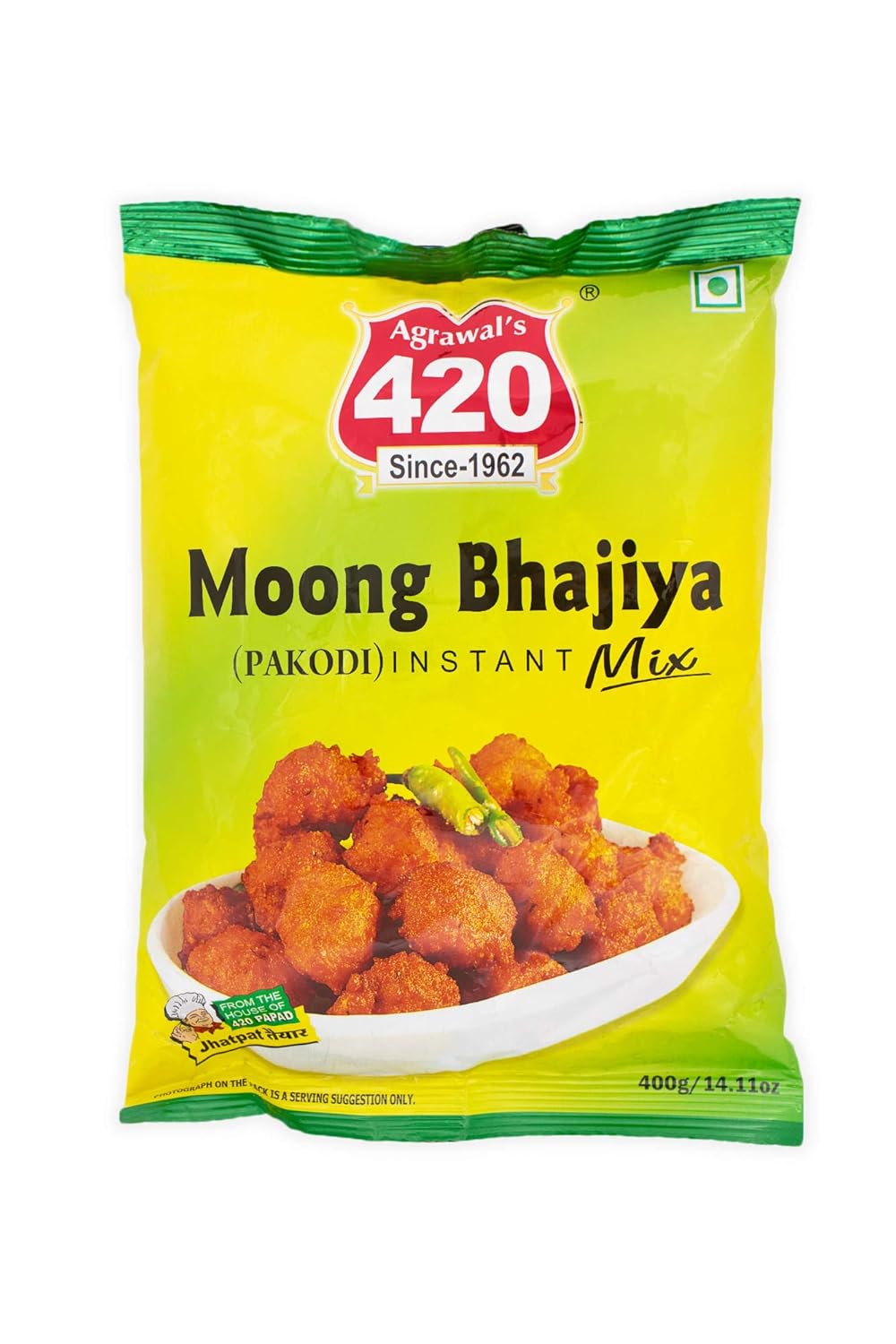 Agrawal's 420 Moong Bhajiya Mix Instant Mix 100% Vegetarian 400 gm