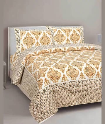 Bombay Spreads Cotton 1 Double King Bedsheet with 2 Pillow Covers ( Mustard )