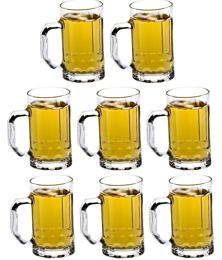 Afast Beer Mug Glasses Set,  400 ML - (Pack Of 8)