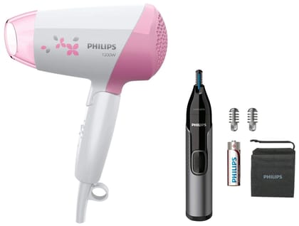 Philips Hair Dryer HP8120/00-1200Watts, ThermoProtect, Cool Shot for Quick Drying with Care, Pink QP210/50 Oneblade Replaceable Blade (Lime) Philips Hair Dryer HP8120/00-1200Watts, ThermoProtect, Cool Shot for Quick Drying with Care, Pink QP210/50 Onebla