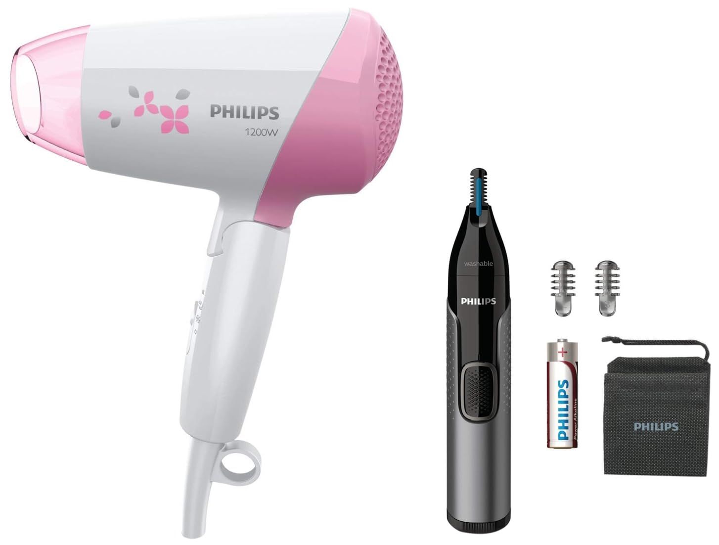Philips Hair Dryer HP8120/00-1200Watts, ThermoProtect, Cool Shot for Quick Drying with Care, Pink QP210/50 Oneblade Replaceable Blade (Lime) Philips Hair Dryer HP8120/00-1200Watts, ThermoProtect, Cool Shot for Quick Drying with Care, Pink QP210/50 Onebla