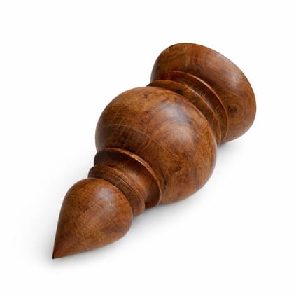 Unpolished Wooden Kalasam (Medium) | 4 Inch Height � 2 Inch Base | Wood Teak Pooja Top Kalasam for Temple & Home | Traditional Hindu Pooja Decoration