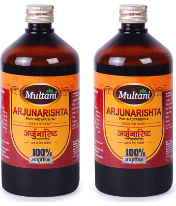 Multani Ayurvedic Arjunarishta Syrup Useful in Hypertension & Chest Problems, Heart Functions - 450ml (Pack of 2)