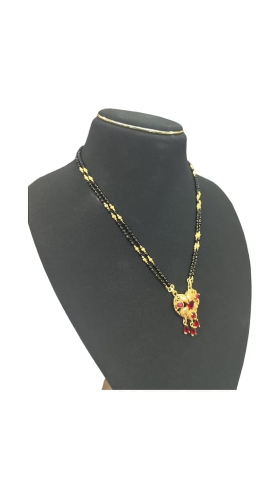 Yellow Gold Traditional Marathi Mangalsutra Necklace for Women
