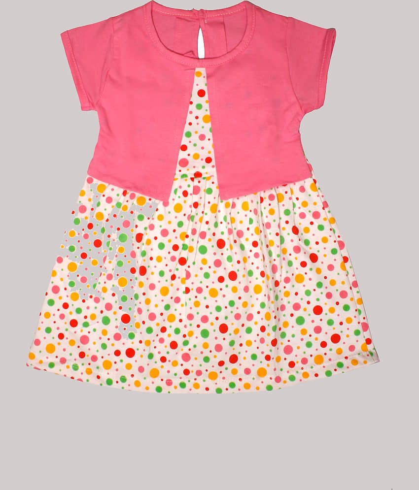 TRITI Pack of 1 Baby Girls Cotton Frock ( Pink )