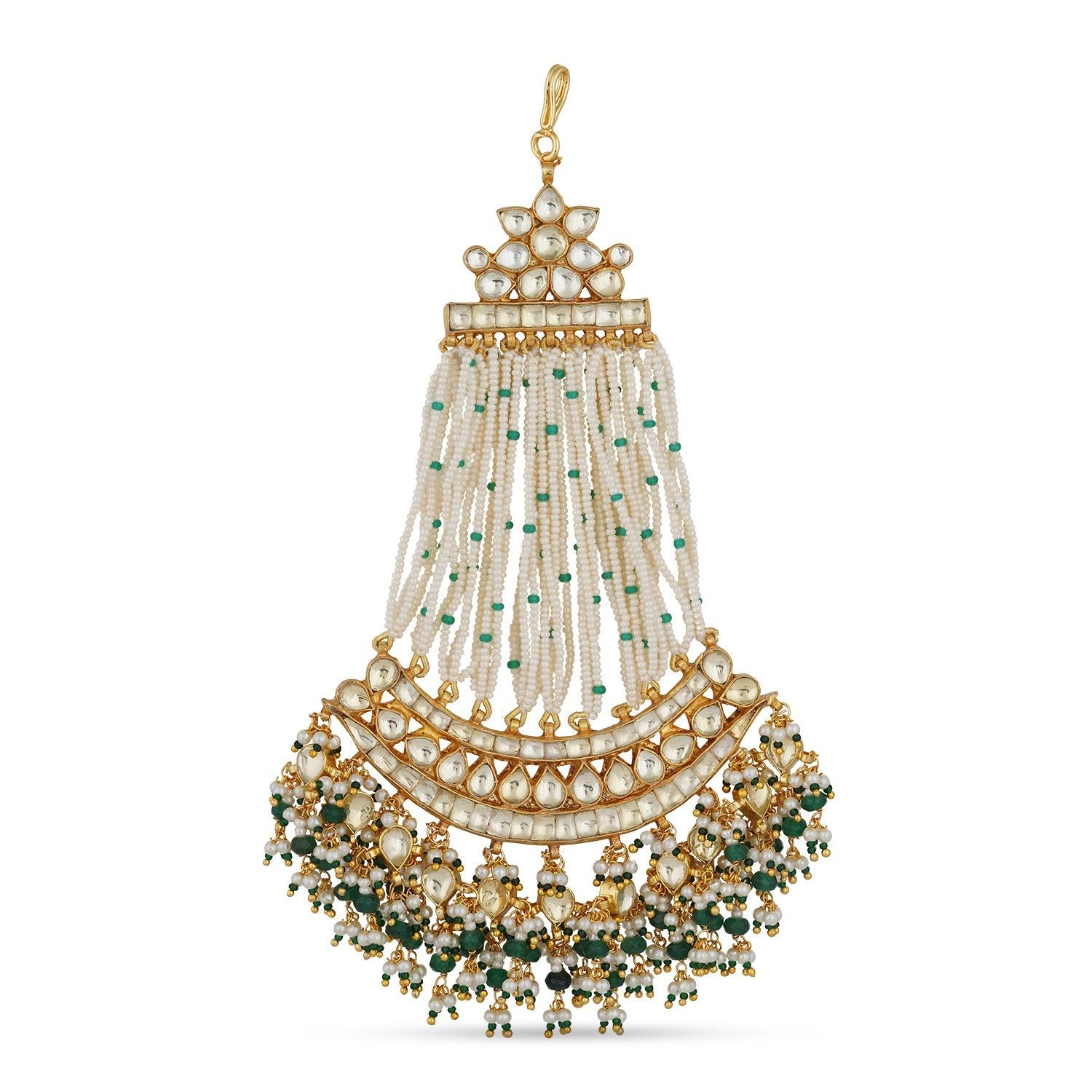 Gracie - Green Bead Kundan Jhumar
