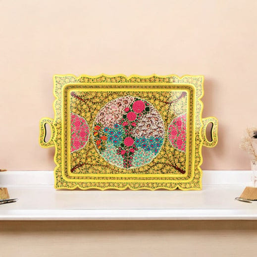 Kashmiri Papier Mache Rectangle Tray