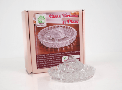 Handcrafted Glass Tortoise & Plate Showpiece | Elegant Home Dรฉcor. Handcrafted Glass Tortoise & Plate Showpiece | Elegant Home Dรฉcor.