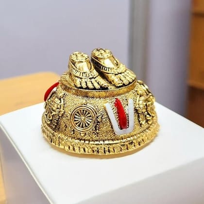 Gold Plated Antique Lord Balaji Charan Paduka-1