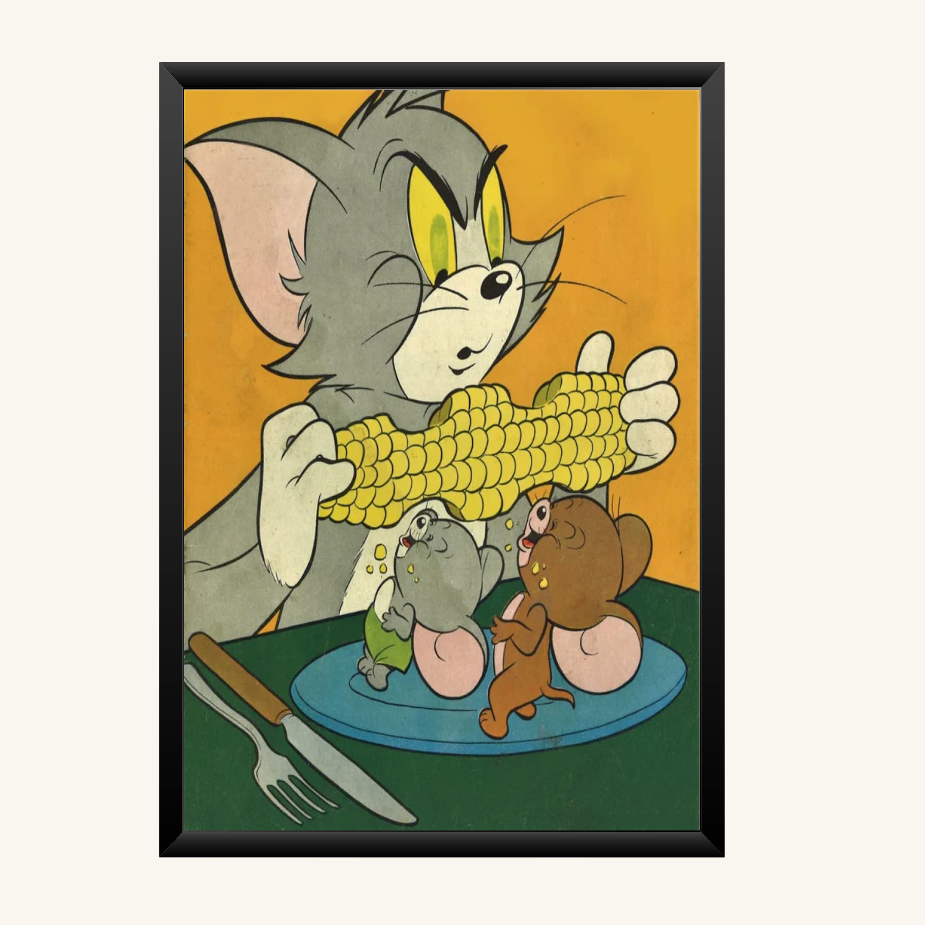 NOKKES Tom And Jerry Photo Frame Wall Poster 8X12 In Printed Poster Photo Paper 300Gsm Photo Frame For Wall Decoration _10