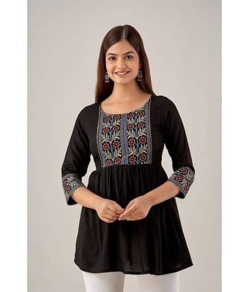 FABRR - Black Rayon Women's Tunic ( Pack of 1 )