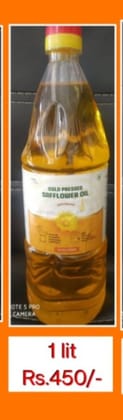 Cold Pressed Safflower Oil (1 Litre) | Pure & Natural | Healthy Cooking