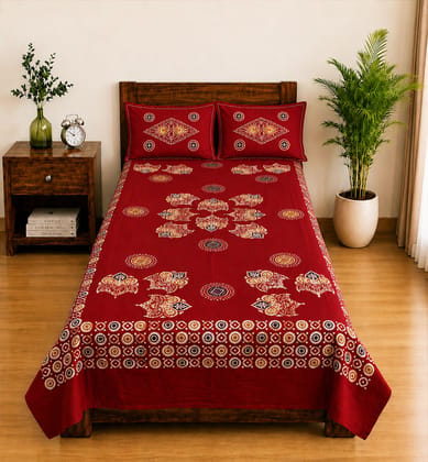 Handcrafted Batik Printed Cotton Single Bed Bedsheet Handcrafted Batik Printed Cotton Single Bed Bedsheet